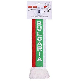TRUCK DUCK® Truck Car Mini Scarf Bulgaria Trucker woven Pennant Flag Window Decoration with Suction Cup