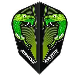 RED DRAGON Airwing Unique Moulded Peter Wright Snakebite Green Standard Dart Flights 1 Set Per Pack (3 Dart Flights in total)