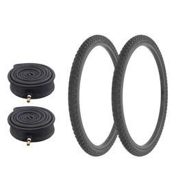ALTALINE Bicycle 24" x 1.75" All Black 2 Tires W/Heavy-Duty Thorn Resistant Tubes AL-1143 Comp III BMX Style| (Two Tire) + (Two Heavy-Duty Thorn Resistants Tube)