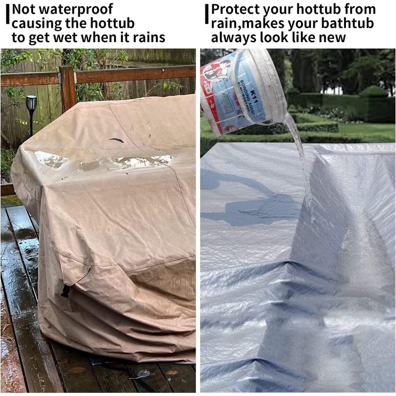 UCEDER Waterproof Hot Tub Cover 170G Polyethylene Spa Cover and