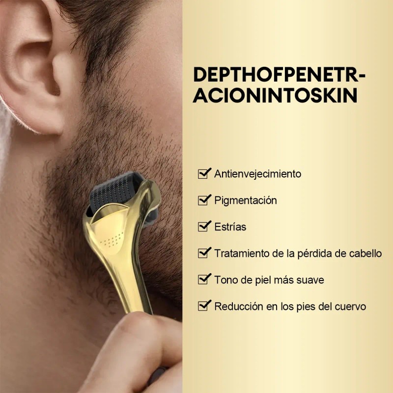2 Dermaroller 0.25-0.5mm Facial Cabello O Rodillo Para Barba