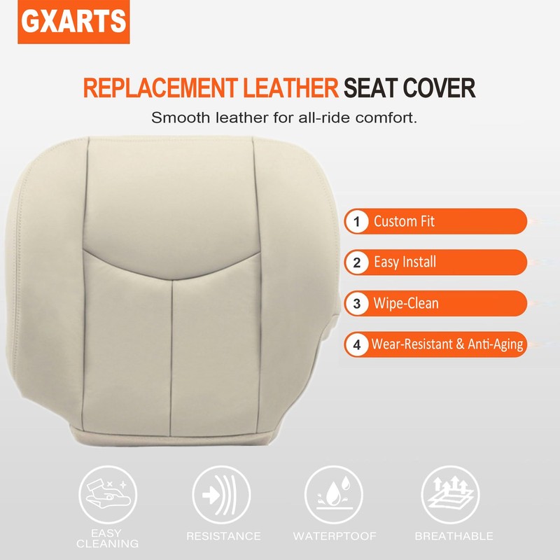 GXARTS Driver Side Botom Lower Replacement Leather Seat Cover #522
