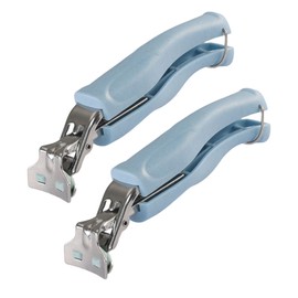 SPTECHMAKE Stainless Steel Anti-Scalding Hot Bowl Dish Plate Gripper Clips Tongs Clamp Holder for Moving Hot Plate or Bowls with Food Out from Instant Pot Microwave Oven (2, Blue)