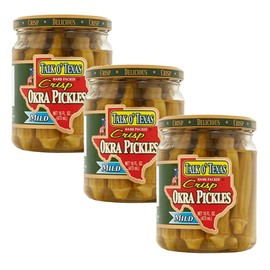 Talk O' Texas Crisp Okra Pickles Mild 16 Oz (Pack of 3) by Talk O Texas
