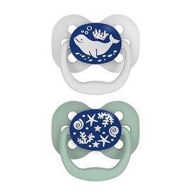Dr. Brown's Advantage Glow-in-The-Dark 2 Piece Stage 1 Pacifiers, Blue, 0-6 Months