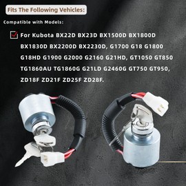 66101-55200 Ignition Switch for Kubota BX22D BX23D BX1500D BX1800D BX1830D BX2200D BX2230D ZD18F ZD21F ZD25F ZD28F Replace 66101-55210 66101-55202