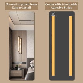 OPONEB Acrylic Full Body Mirror | Clear Reflective, Self-Adhesive, Easy to Install, Kid-Safe, Shatterproof, Frameless, Flexible Material, Light Weight (57" x 20", Rounded Rectangle)