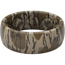 Groove Life Mossy Oak Camo Silicone Ring Breathable Rubber Wedding Rings for Men, Lifetime Coverage, Unique Design, Comfort Fit Ring