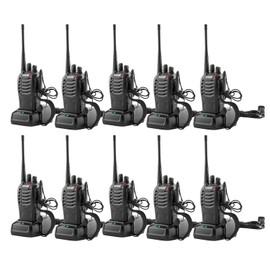 Walkie Talkies Baofeng Talkies 888S Rechargeable Walkie-Talkies Long Range with Earpieces for Adults, 2 Way Radios Kids walkie talkies 10 Pack