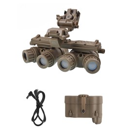 Hdlsina Airsoft Tactical Cosplay GPNVG18 Binoculars Night Vision Goggles Model No Function,L4G24 Night Vision Helmet Mount for PVS15/PVS18/GPNVG18 Fit for Tactical Decoration and Props (KHAKI)