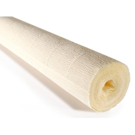 Cartotecnica Rossi 140g 17 Inch Wide 8.2ft Long Italian Crepe Paper Rollfor Wedding Ceremony Various Large Festivals Decoration (White Cream（903）)
