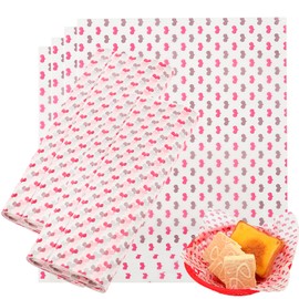 HAKZEON 200 Sheets 8.5 x 9.8 Inch Wax Paper for Food, Wax Wrapping Paper, Greaseproof Paper Sheets Heart Food Wrap Paper Wrap Liners for Deli Sandwich Hamburgers Cheese Fries