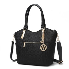 MKF Collection Signature Tote Bag for Women, Handbag Set with Wallet, Top-Handle Vegan Leather Purse by Mia K