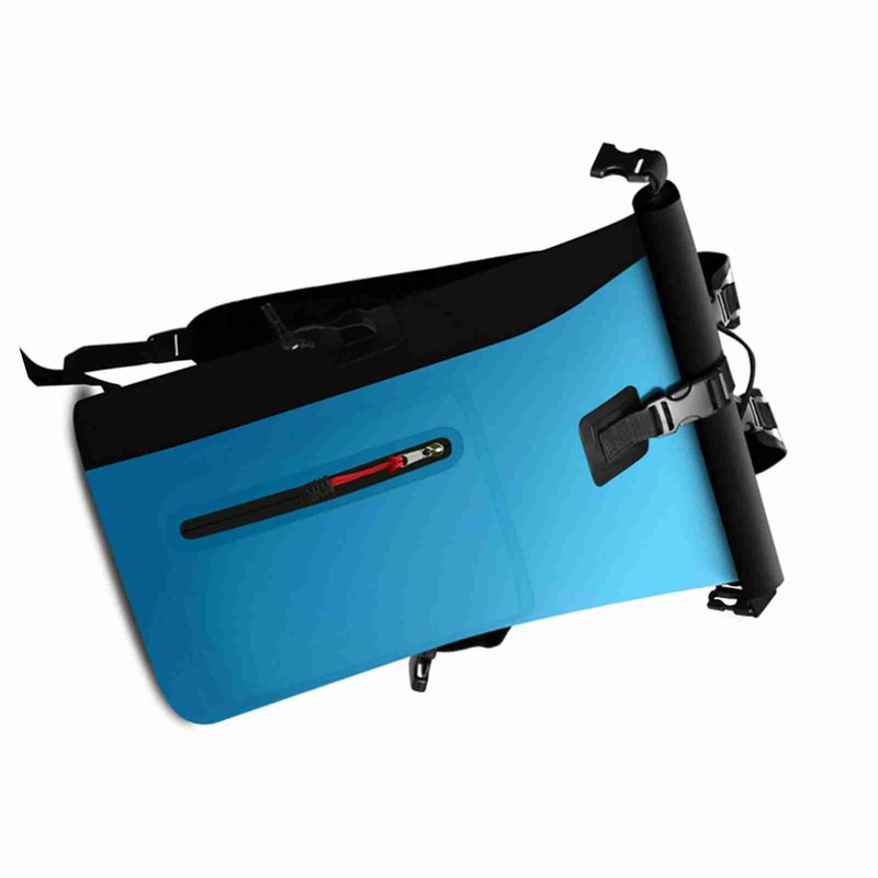 Waterproof Backpack Heavy Duty Roll-Top Closure Swim Bag with Front-Zipper