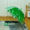 ThreeH Long Clear Bubble Umbrella with Sycamore Leaves Rubber Handle