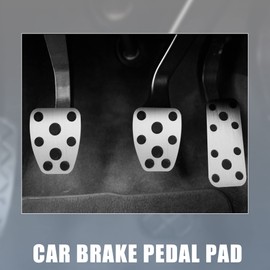 X AUTOHAUX Anti Slip Aluminum Alloy Car Foot Pedal Pads Accelerator Gas Brake Clutch Pedal Cover Kit for Subaru Impreza GE GH GR GV Forester SG SH SJ Silver Tone