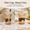 DECHOUS Amber Glass Toothbrush Holder Cup for Bathroom