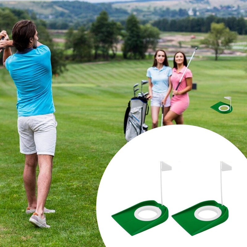 2 Pack Golf Putting Cup with Flag, Portable Golf Training
