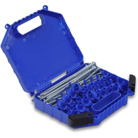 Leisurewize LW631 30-Piece Thread Peg Set – Ground Twisting Pegs with Plastic Holders, Screw-Thread Peg. Tent Accessories