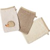 Erwin Müller Washing Mitt Set of 3 Applique Hedgehog 1x
