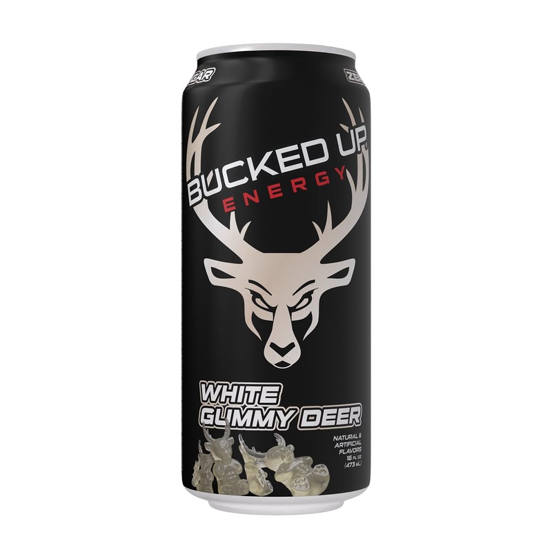 Energy Drink 300mg (White Gummy Deer) (12 CT) Bucked Up