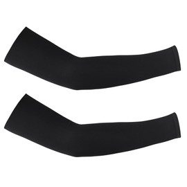 SUXEOTS Cooling Arm Sleeves for Men and Women, UV Sun Protection Sleeves for Outdoor Sports, Elastic Compression Sleeves (Black)