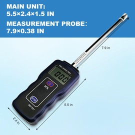 AMTAST Grain Moisture Meter High Precision Grain Moisture Tester with Temperature Compensation Portable Seed Moisture Meter for 9 Grains Including Wheat, Rice, Corn, Millet, Un-husked & Husked Rice
