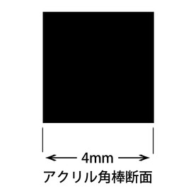 Acrylic Square Bar (0.2 inch (4 mm), Pack of 5, Length 12.6 inches (320 mm)