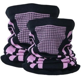 YUDEWAY Neck Gaiters (Black/Pink（2pack)