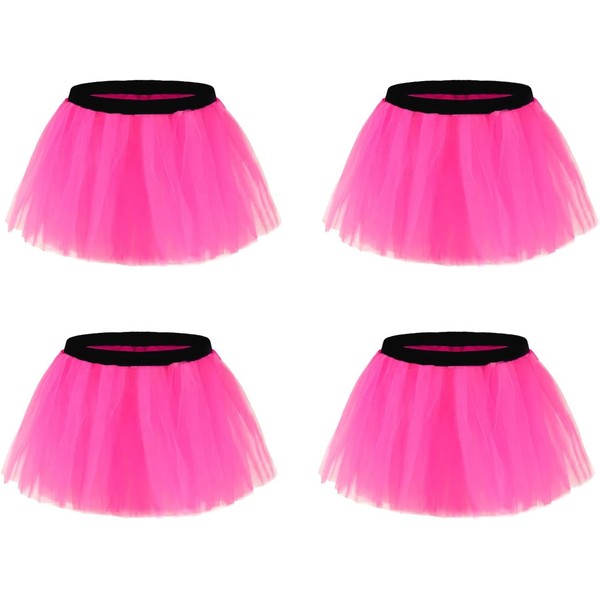 Erogeen 4 Pack Runner Tutu Skirts Women Tulle Skirt 3