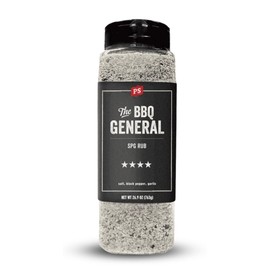 PS Seasoning The BBQ General - SPG Seasoning, All-Purpose BBQ Seasoning & Rubs for Smoking and Grilling- Classic SPG Spice Blend & Multi-Purpose Dry Rub for Steaks, Pork, Chicken, Beef Brisket, 26.9oz
