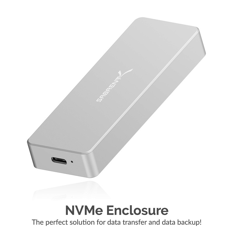 SABRENT M.2 NVMe Enclosure, SSD M2 PCIe USB C 3.2