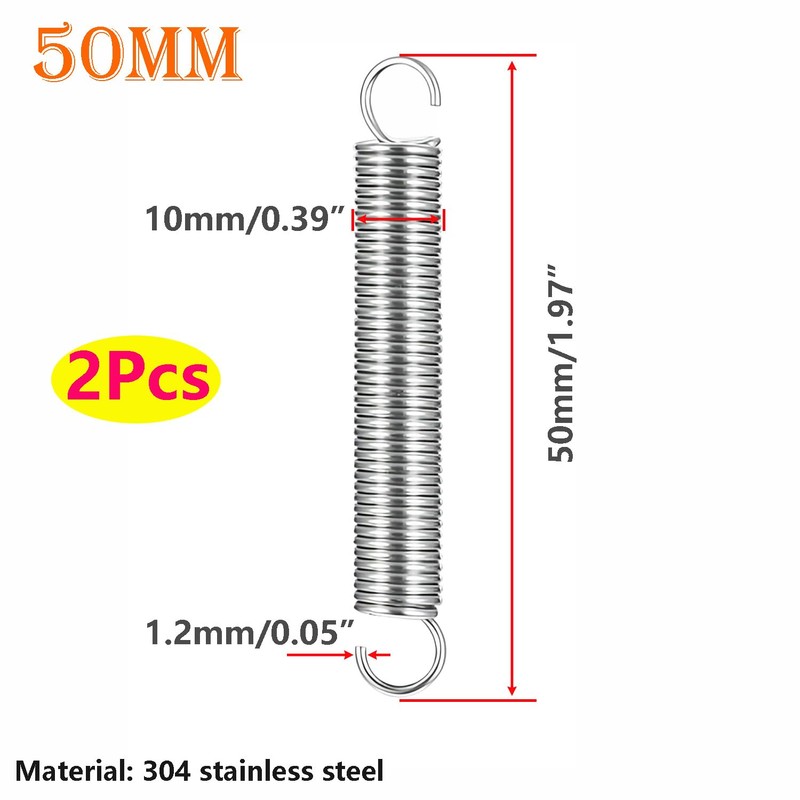 Qrity 2 PCS Stainless Steel Hook Terminal Compression Springs, Wire