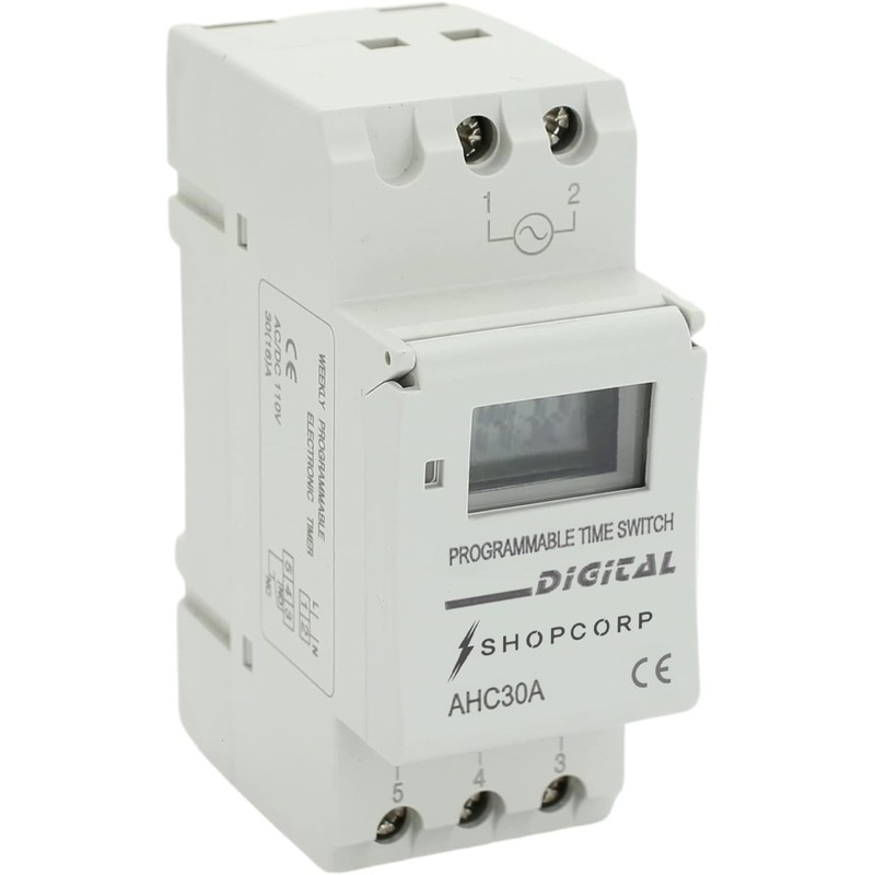 Shopcorp Programmable Timer Relay, HD Display, High Precision, Smart Chip,