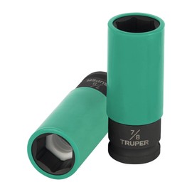 Truper D-7328-HLPD Dado Largo Impacto protección plástica 7/8", 6 Puntas, Cuadro 1/2"