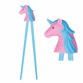 Happy Sales HSTC-BLUNCN, Training chopsticks for beginners right or left handed, Blue Unicorn