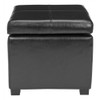 Safavieh Hudson Collection Williamsburg Brown Leather Square Storage Ottoman
