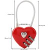 Red Heart Shape Padlock Mini 3 Digit Code Lock with