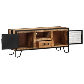 vidaXL Mango Wood TV Stand - 43.3"x12.2"x18.1" - Industrial Style - Multicolour