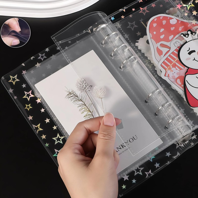 Sticker Album A6 Size Transparent Removable 3-Layer Film For Girls