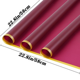 JWSCYSY 20 Sheets Flower Wrapping Paper, Floral Bouquet Wrapping Paper - Waterproof Florist Supplies Packaging Paper for Wedding Birthday Gift DIY (Wine Red 22.8inch)