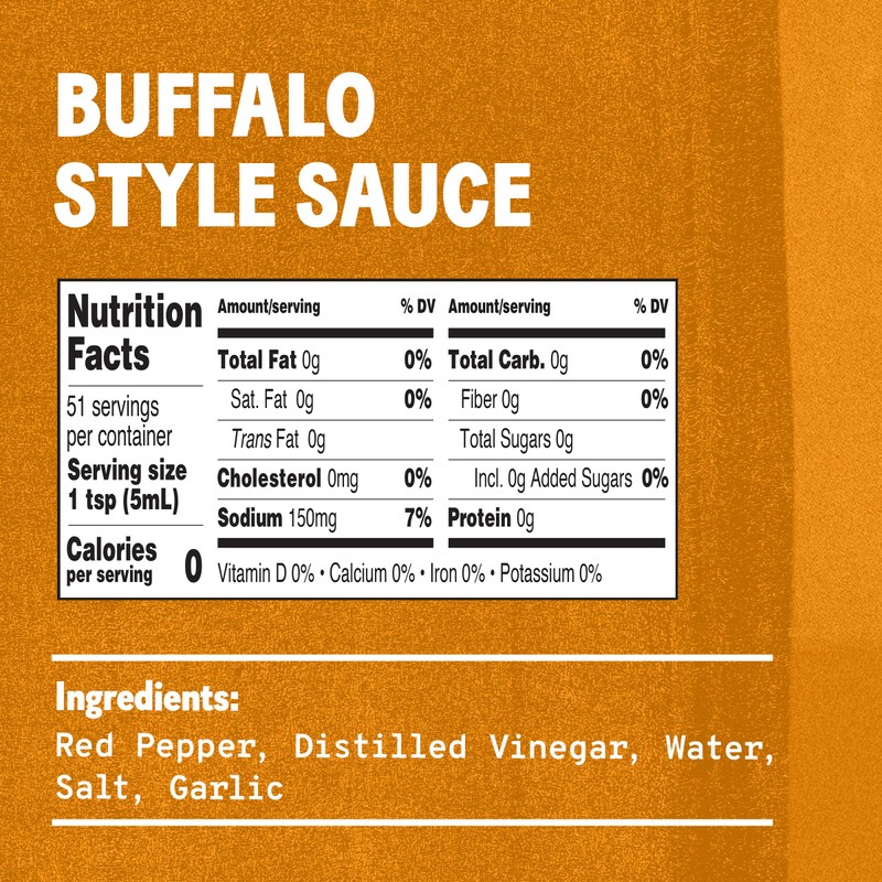 TABASCO Brand Buffalo Style Sauce, Medium Hot Sauce, Easy-to-Squeeze Bottle,