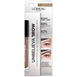 L'Oreal Paris Unbelieva-Brow Longwear Waterproof Tinted Brow Gel, Smudge-resistant, Transfer- Proof, Quick Drying, Easy and quick application with precise brush, Blonde, 0.15 fl. oz.