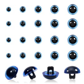 TOAOB 50pcs Blue Sew On Eyes 9mm to 15mm Plastic Sewing Button Eyes