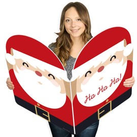 Big Dot of Happiness Jolly Santa Claus - Christmas Giant Greeting Card - Big Shaped Jumborific Card - 16.5 x 22 inches