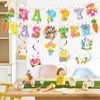 52 Pcs Easter Banner, Happy Easter Garland with Hanging Swirls,