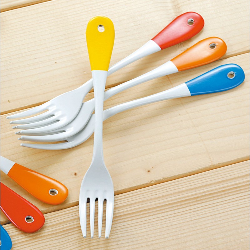 Enameled Cutlery Dessert Fork Couleur Yellow