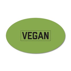 CafePress Vegan 20"x12" Oval Wall Decal, Vinyl Wall Peel, Reusable Cling
