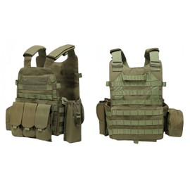 Haverain Tactical Outdoor Vest Survival Vest Adjustable Breathable Weighted for Training-Tactical Vest Outdoor Safety Protection Hunting Available for Tactical Cosplay (Green)