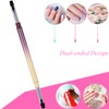 Ycyan 1Pcs Dual-ended Oval & Flat UV Gel Nail Brush